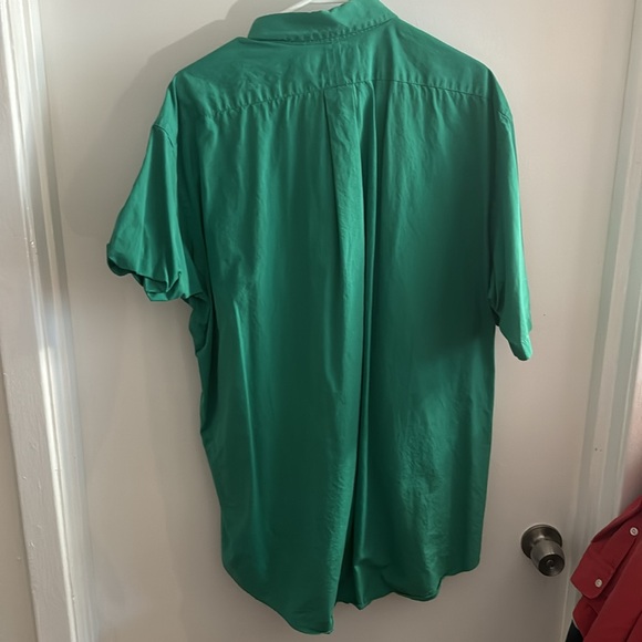 Polo Ralph Lauren - Green Button Down - Short Sleeve - Purple Emblem - Size XL - Picture 4 of 4